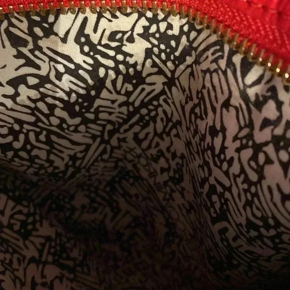 Rebecca Minkoff red leather cross body with gold chain strap and gold accents - Picture 9 of 11